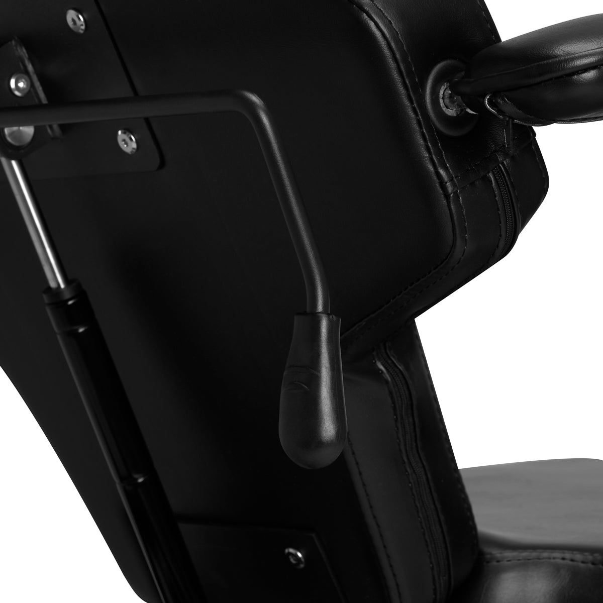Pro Ink 610 Electric Tattoo Bed Black - close-up of the upholstery and construction details