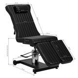 Pro Ink 611 Tattoo Bed Black - close-up of the upholstery and adjustment details