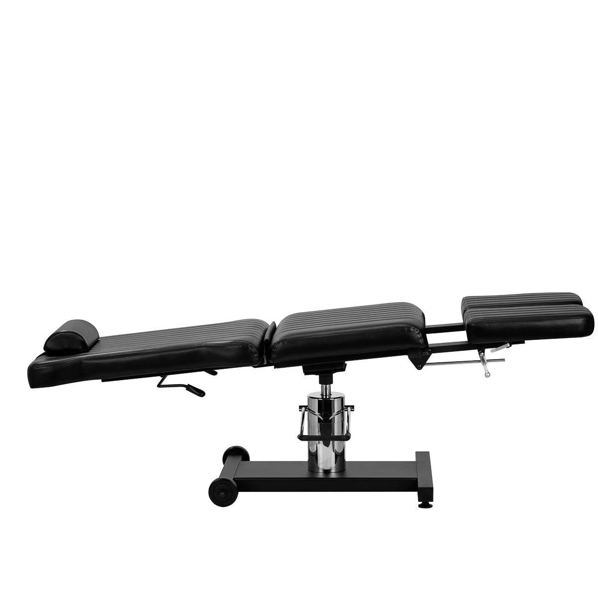 Pro Ink 611 Tattoo Bed Black - close-up of the upholstery and adjustment details