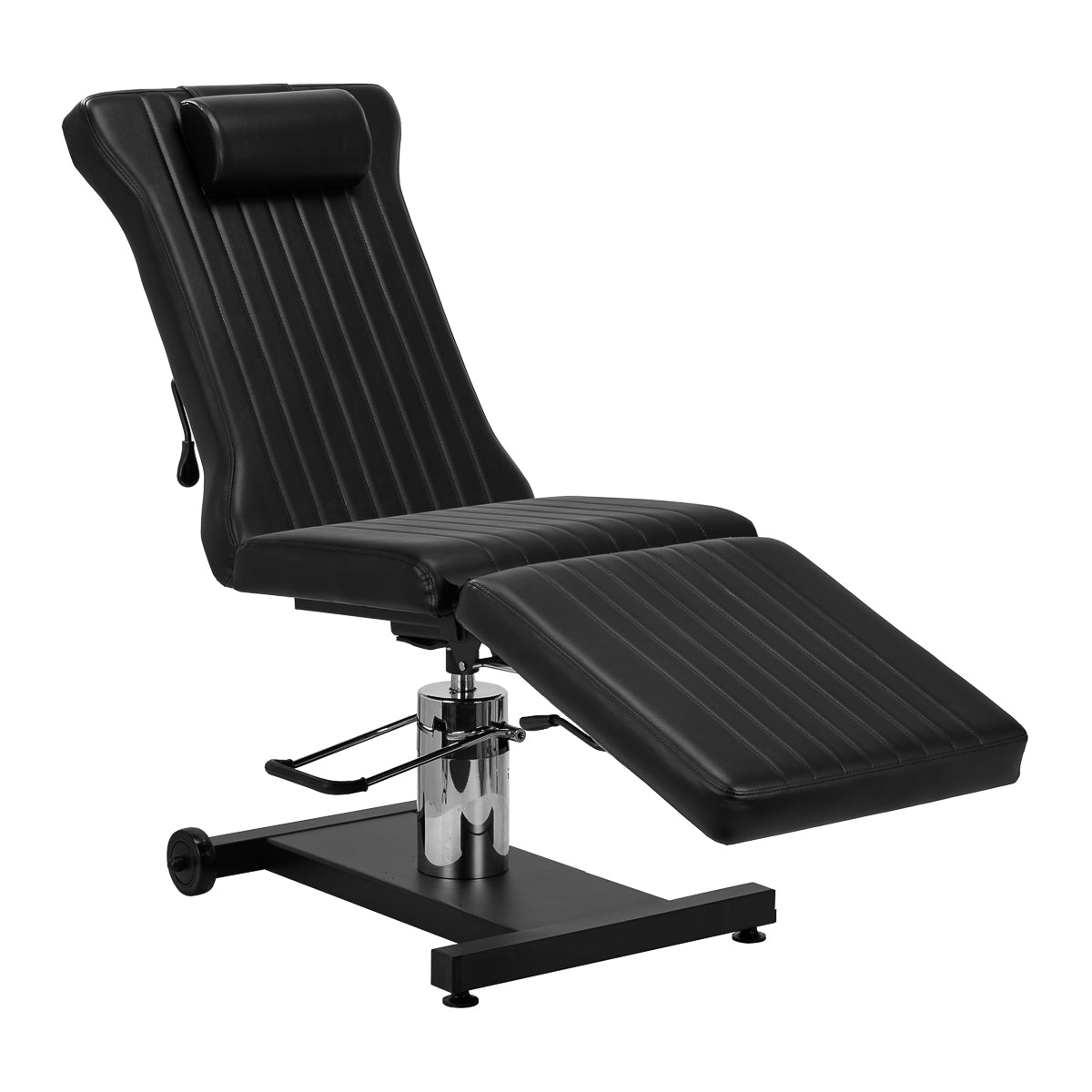 Pro Ink 612 Tattoo Bed Black - close-up of the upholstery and adjustment details
