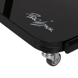 Pro Ink 6701 black tattoo trolley, lower shelf and castor close-up
