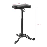 Pro Ink 709 Tattoo Armrest Black - height-adjustable tattoo armrest with measurements shown