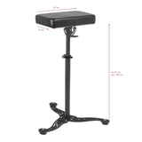 Pro Ink 710 Tattoo Armrest Black - height-adjustable tattoo armrest with measurements shown