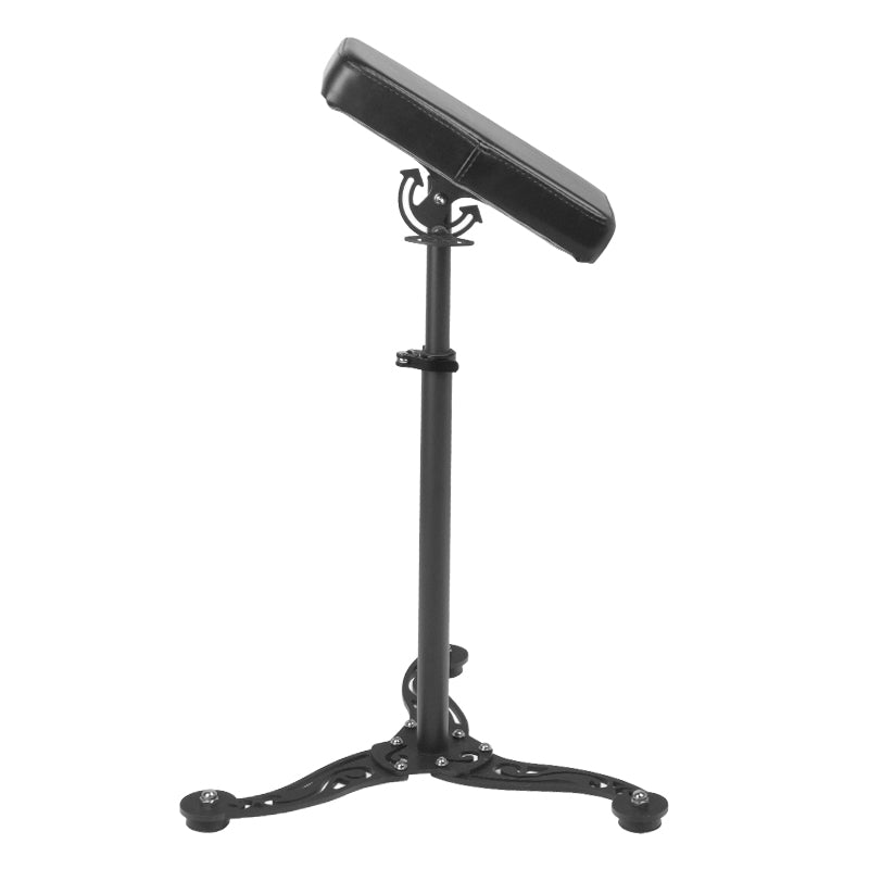 Pro Ink 710 Tattoo Armrest Black - height-adjustable padded tattoo armrest isolated on a white background