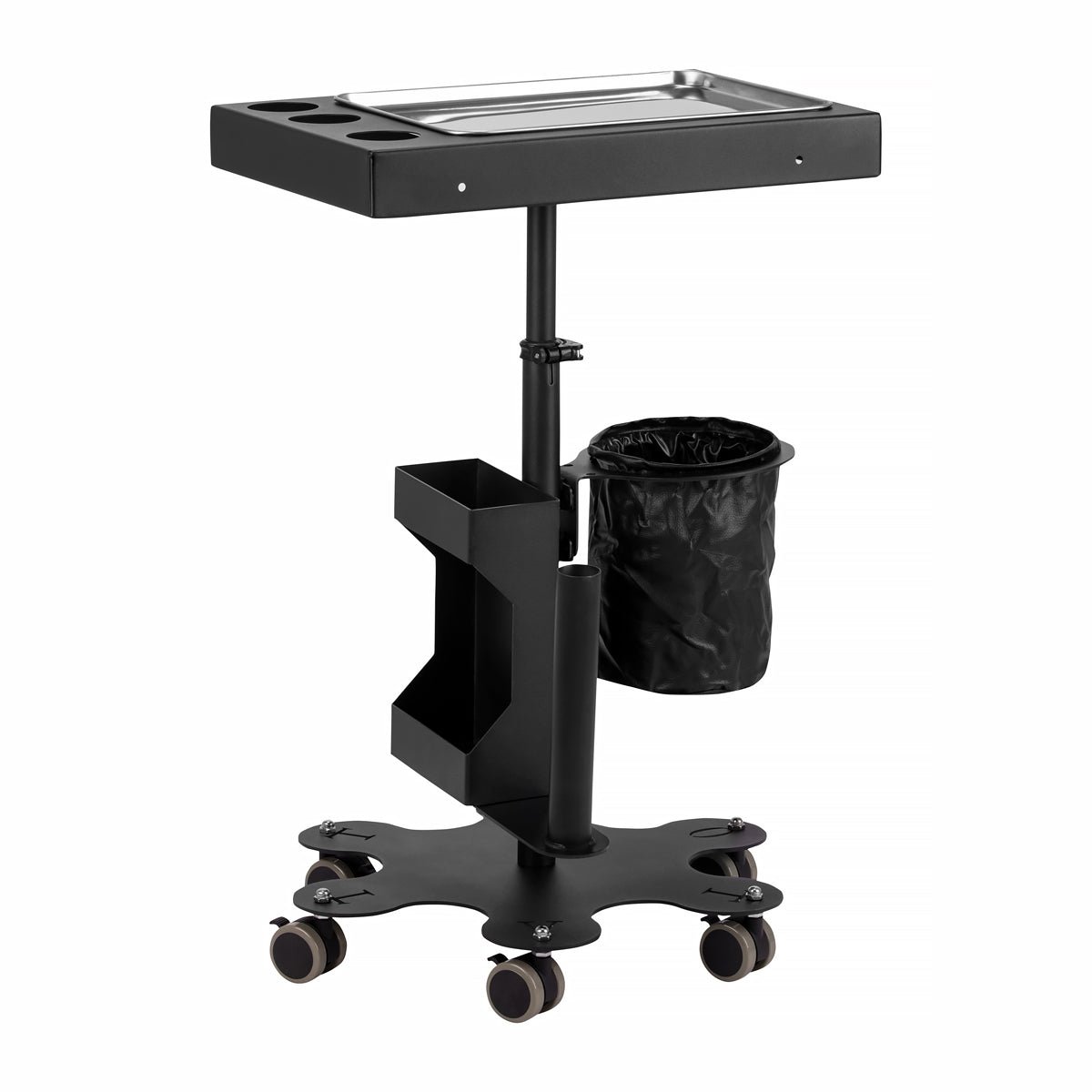 Pro Ink 716C Tattoo Trolley Black - front view showing the storage and construction details