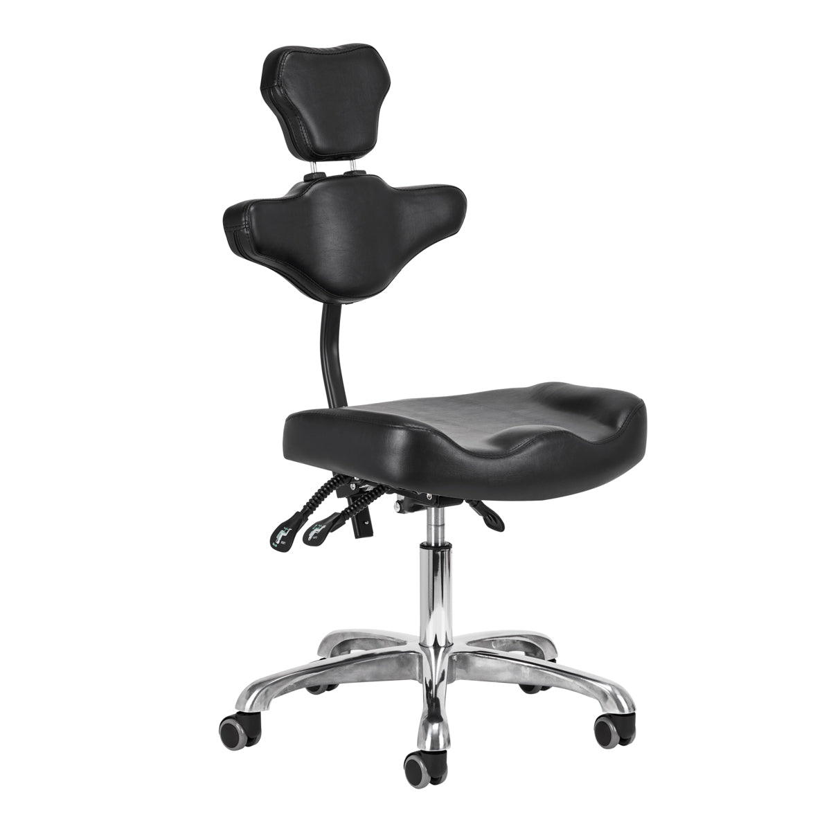 Pro Ink 973 Tattoo Chair Black - full product view at an angle on a white background