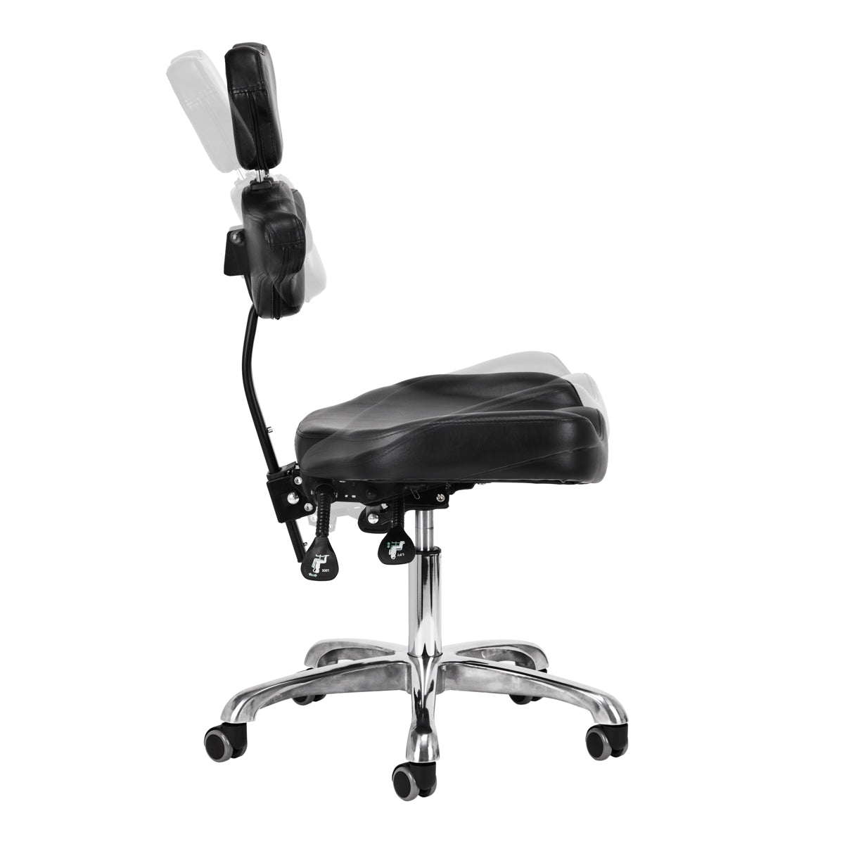 Pro Ink 973 Tattoo Chair Black - full product view on a white background