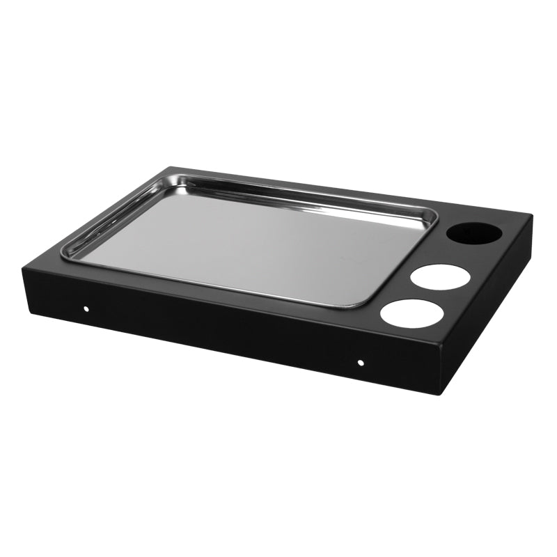 Pro Ink Tattoo Assistant Table 716 Black - front view showing the storage and construction details