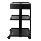 Pro Ink Tattoo Assistant Trolley 1040A Black - front view showing the storage and construction details
