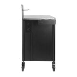 Pro Ink Tattoo Assistant Trolley 701 Black - front view showing the storage and construction details