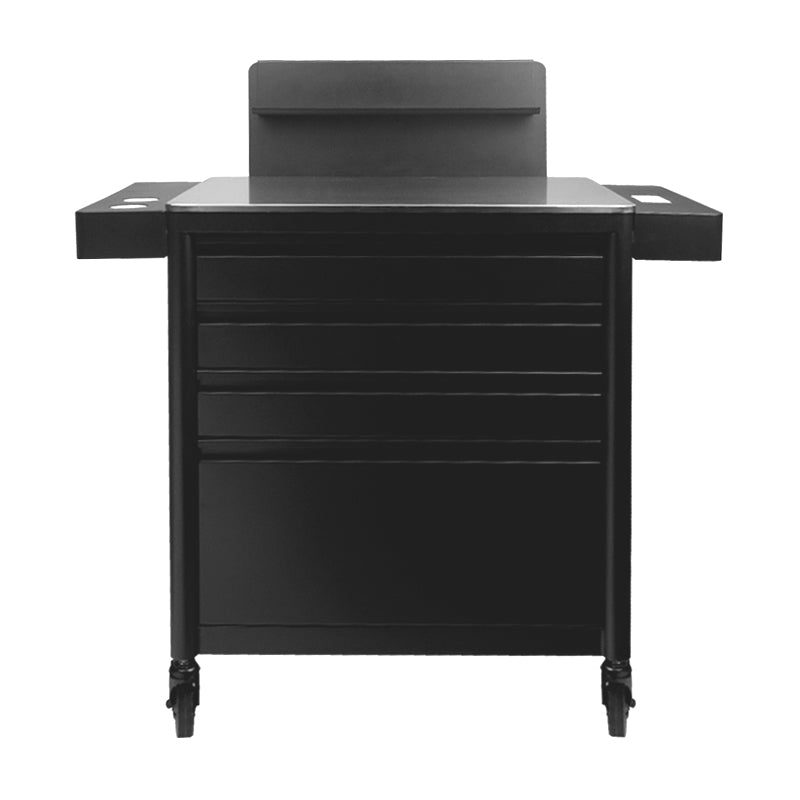 Pro Ink Tattoo Assistant Trolley 701 Black - front view showing the storage and construction details