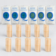 Six 1kg Quickepil hard wax packs, three Blue and three Green, with ten bundles of 50 large wooden spatulas.