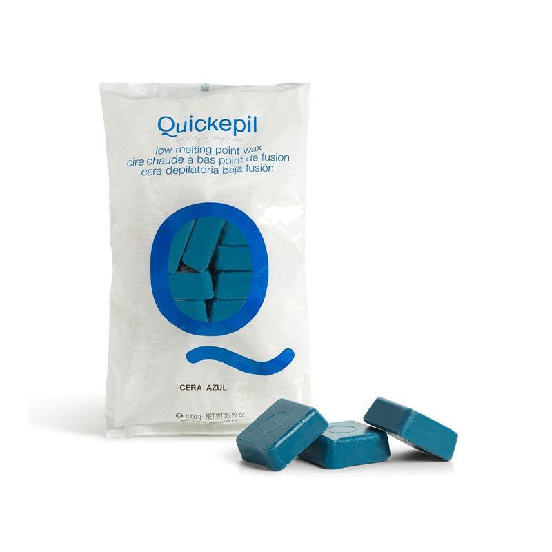 Quickepil Stripless Hard Wax 1kg Blue - isolated on a white background