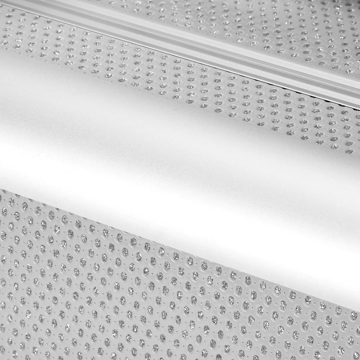 Roxie Cosmetics 44 Professional Cosmetic Case Silver - open cosmetic case with divided storage compartments on a white background
