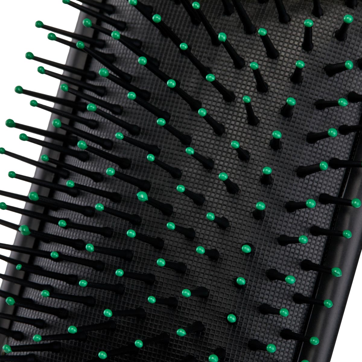 Roxie Cosmetics Black Pneumatic Hair Brush - product displayed with its packaging on a dark background