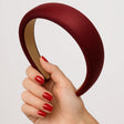 Roxie Cosmetics Burgundy Headband Velvet - displayed in a styled studio photograph