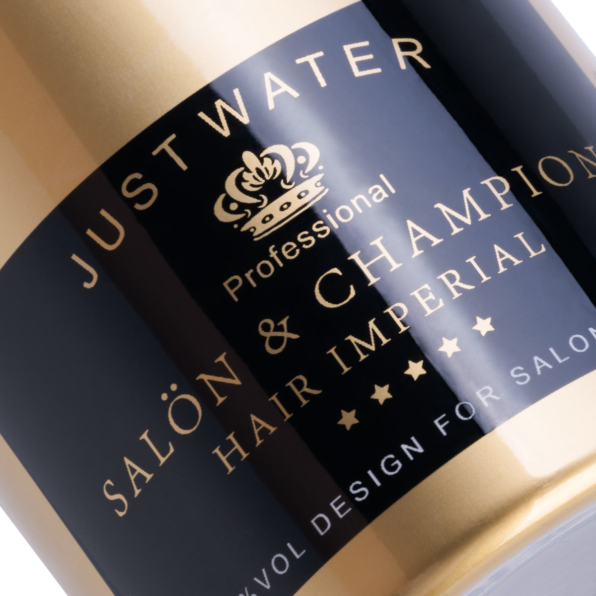 Roxie Cosmetics Hairdressing Sprayer Champagne Gold 350ml - round salon spray bottle and printed design on a white background