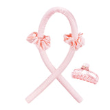 Roxie Cosmetics Heatless Curling Headband Kit Pink - isolated on a white background