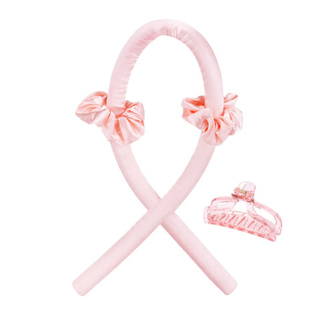 Roxie Cosmetics Heatless Curling Headband Kit Pink - isolated on a white background