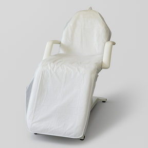 Roxie Cosmetics PVC Reusable Beauty Chair / Bed Cover With Tie Tapes - close-up of the upholstery and construction details