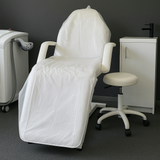 Roxie Cosmetics PVC Reusable Beauty Chair / Bed Cover With Tie Tapes - close-up of the upholstery and construction details