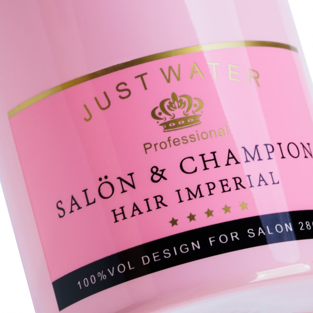 Roxie Cosmetics Styling Sprayer Champagne Pink 350ml - round salon spray bottle and printed design on a white background