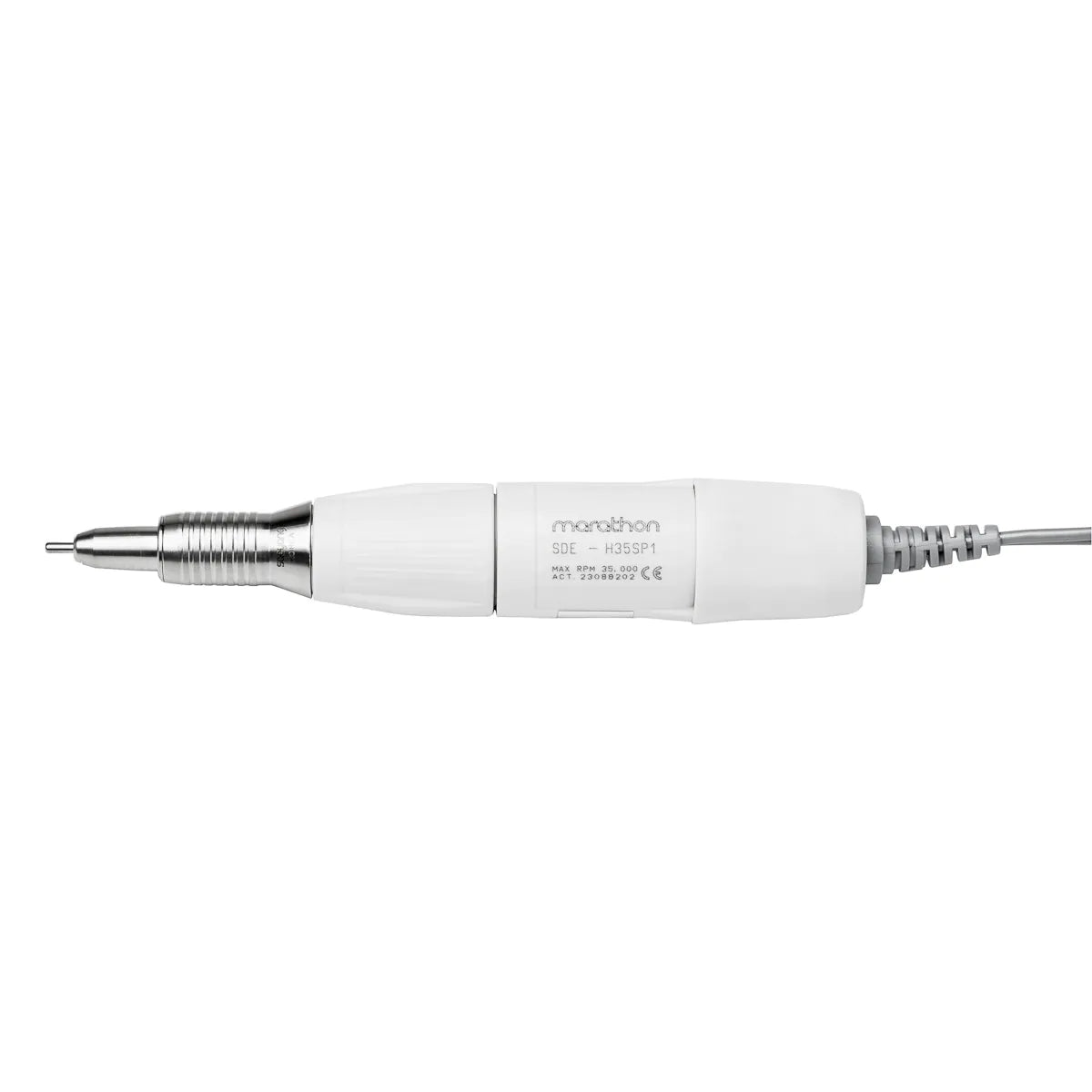 Side view of the white Saeyang H35SP1 nail drill handpiece