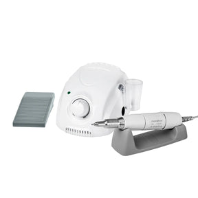 Saeyang Marathon 3 Champion white nail drill set with H35SP1 handpiece, stand and foot pedal