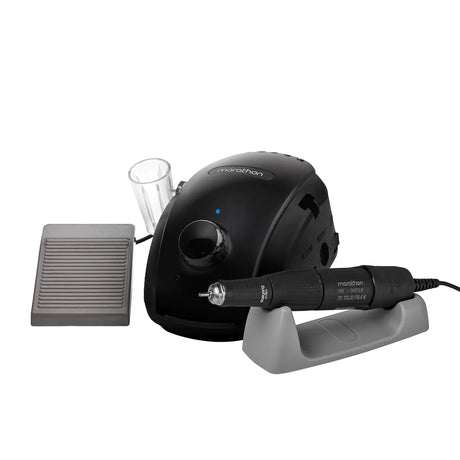 Saeyang Marathon 3 Champion New Nail Drill Machine Black + SH37LN - nail drill equipment isolated on a white background