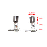 Saeyang Marathon Champion Replacement Carbon Brushes - 2 Pack - arranged with the included components on a white background
