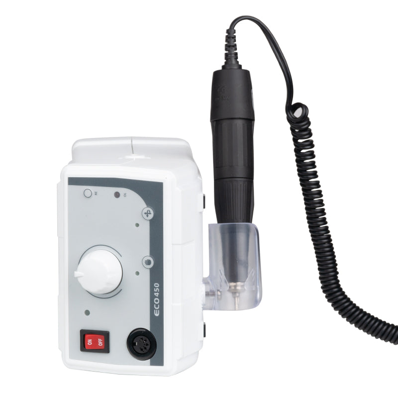 Saeyang Marathon Eco 450 Nail Drill Machine + SH37LN - dimensions and measurements shown