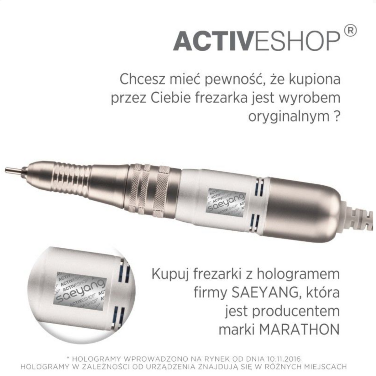 Saeyang Marathon Escort II Pro White + SH30N - nail drill with handpiece and accessories on a white background