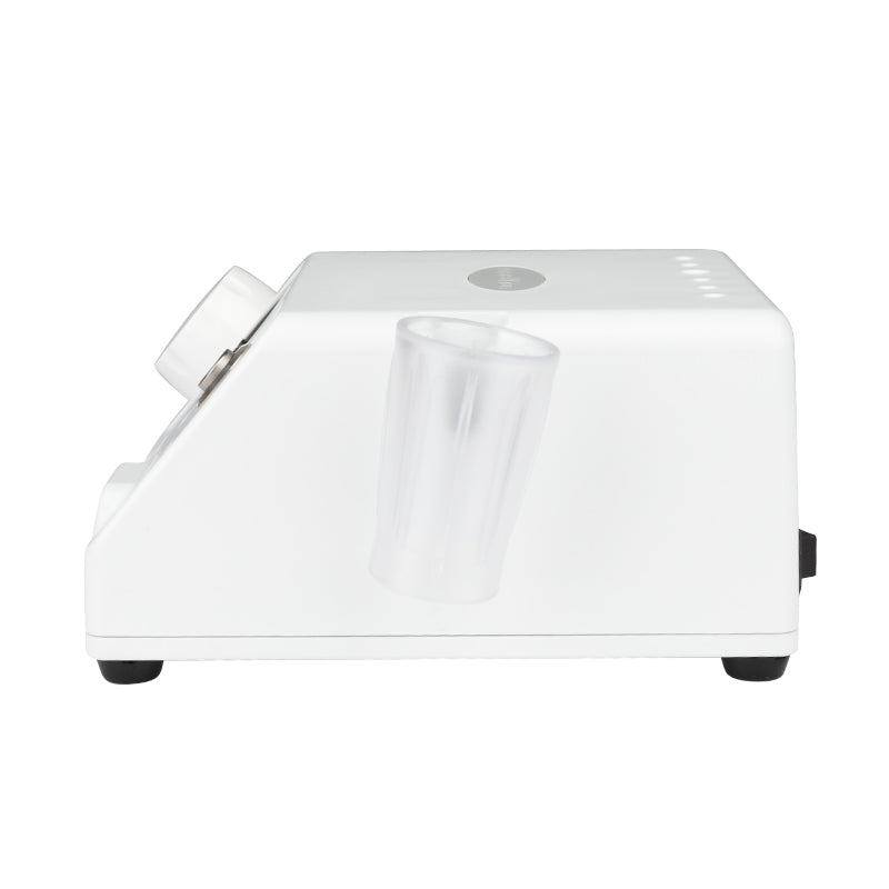 Saeyang Marathon Escort III White Nail Drill Machine + H200 - nail drill with handpiece and accessories on a white background