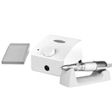 Saeyang Nail Drill Machine Marathon K35 Cube White + SH30N - nail drill with handpiece and accessories on a white background