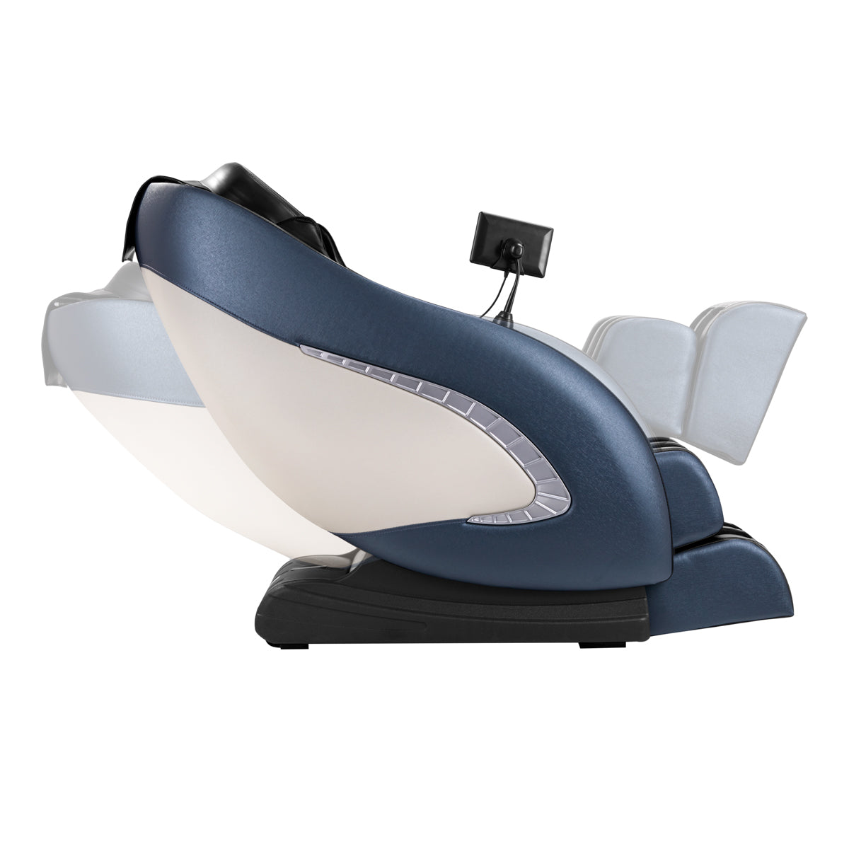 Sakura Classic 305 Massage Chair Blue - close-up of the upholstery and adjustment details