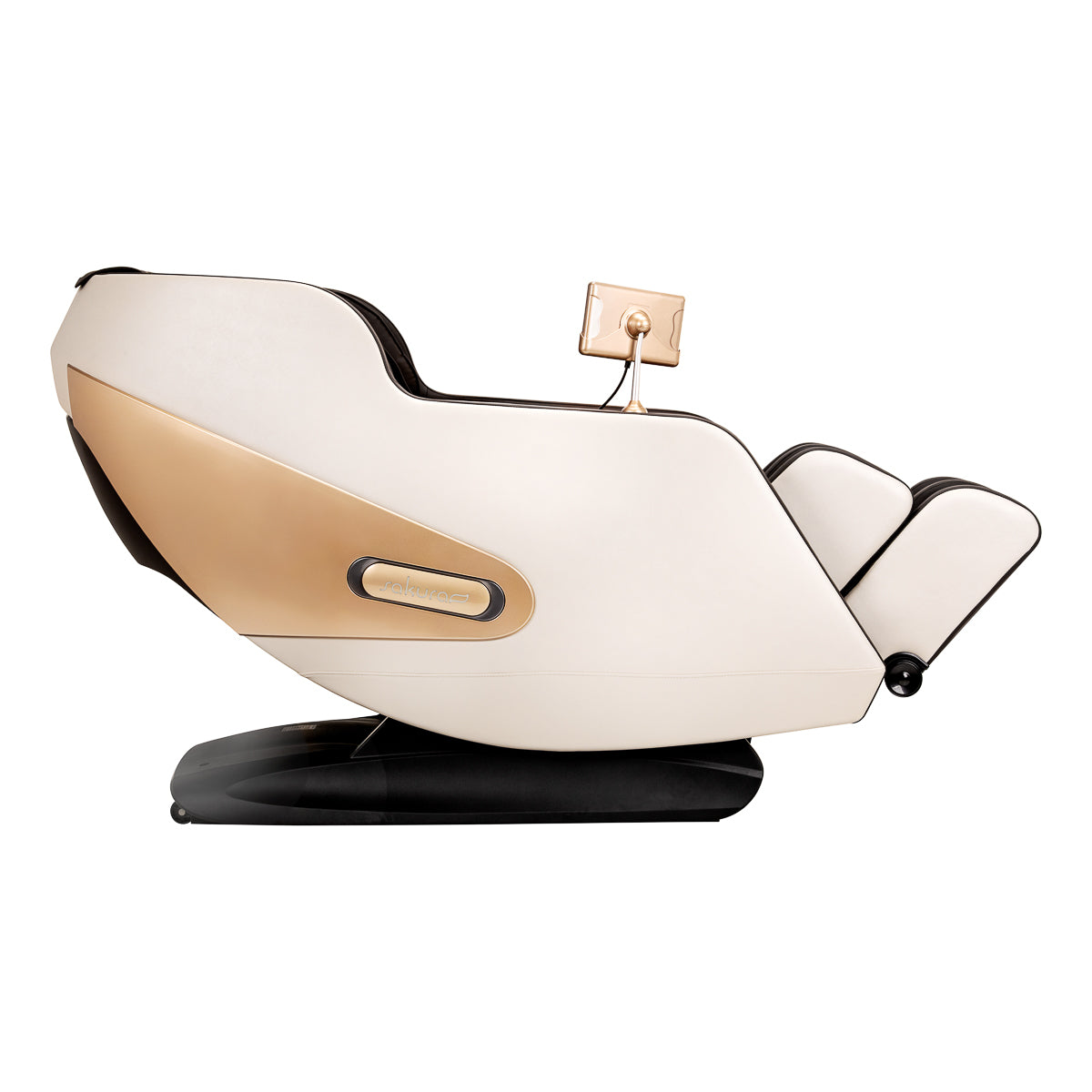 Sakura Comfort Plus 806 Massage Chair Brown - close-up of the upholstery and adjustment details