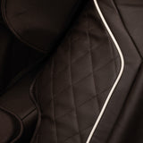 Sakura Comfort Plus 806 Massage Chair Brown - close-up of the upholstery and construction details
