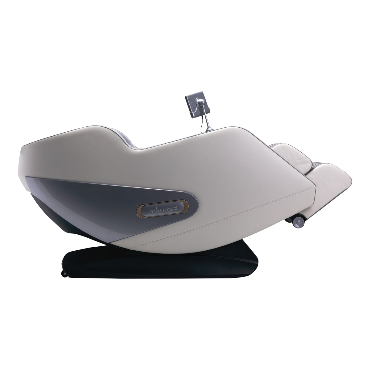 Sakura Comfort Plus 806 Massage Chair Grey - close-up of the upholstery and adjustment details