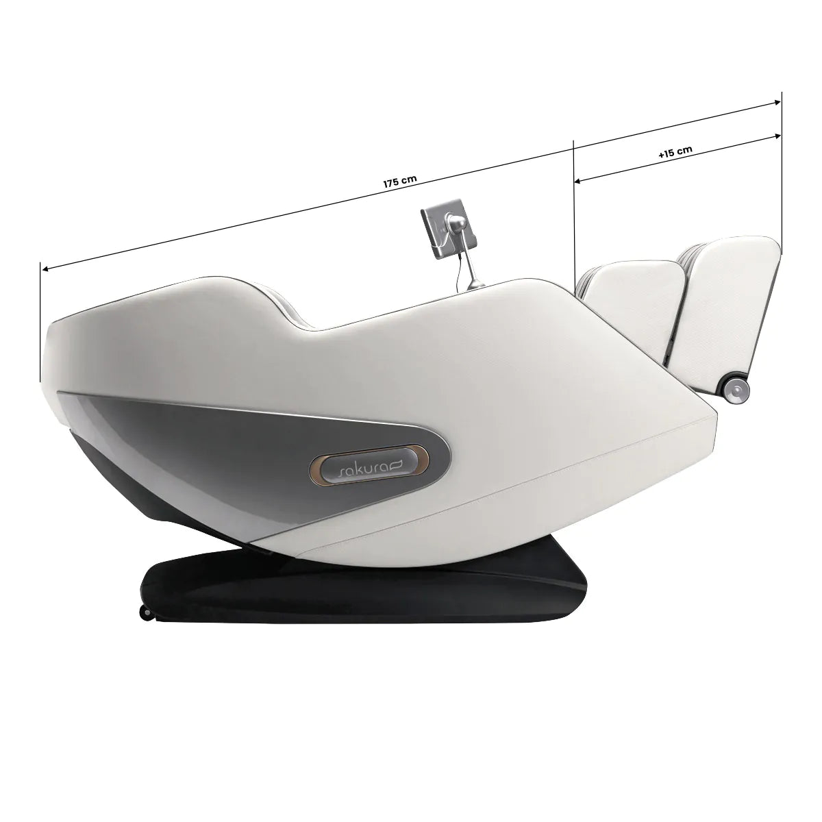 Sakura Comfort Plus 806 Massage Chair Grey - close-up of the upholstery and adjustment details