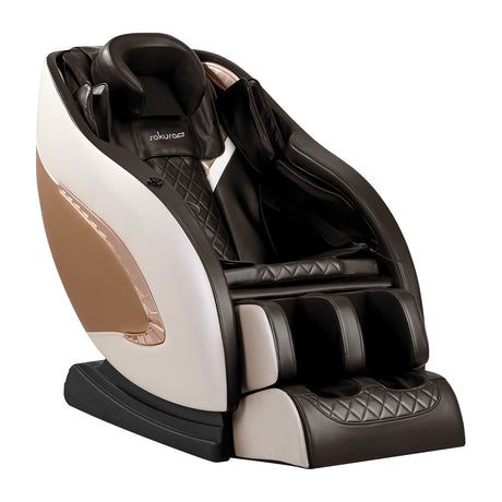 Sakura Massage Chair Classic 305 Brown - full product view at an angle on a white background