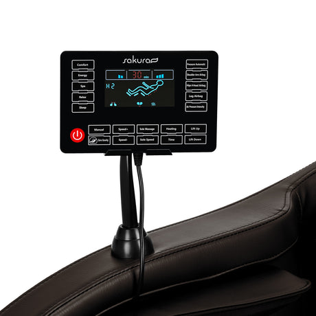 Sakura Massage Chair Classic 305 Brown - close-up of the control screen and massage settings