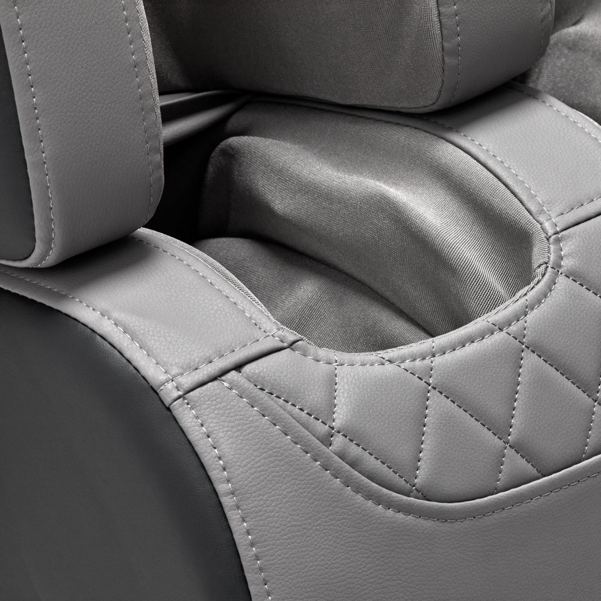 Sakura Massage Chair Classic 305 Grey - close-up of the upholstery and construction details