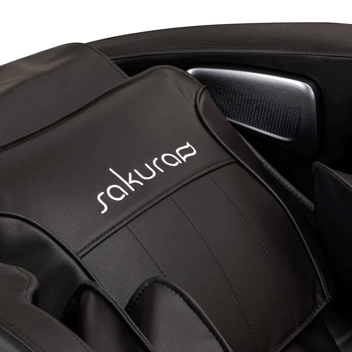 Sakura Massage Chair Comfort Plus 806 Black - close-up of the upholstery and construction details