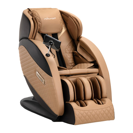 Sakura Massage Chair Standard 801 Brown - full product view at an angle on a white background