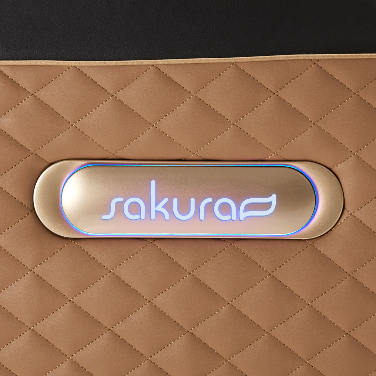 Sakura Massage Chair Standard 801 Brown - close-up of the upholstery and construction details