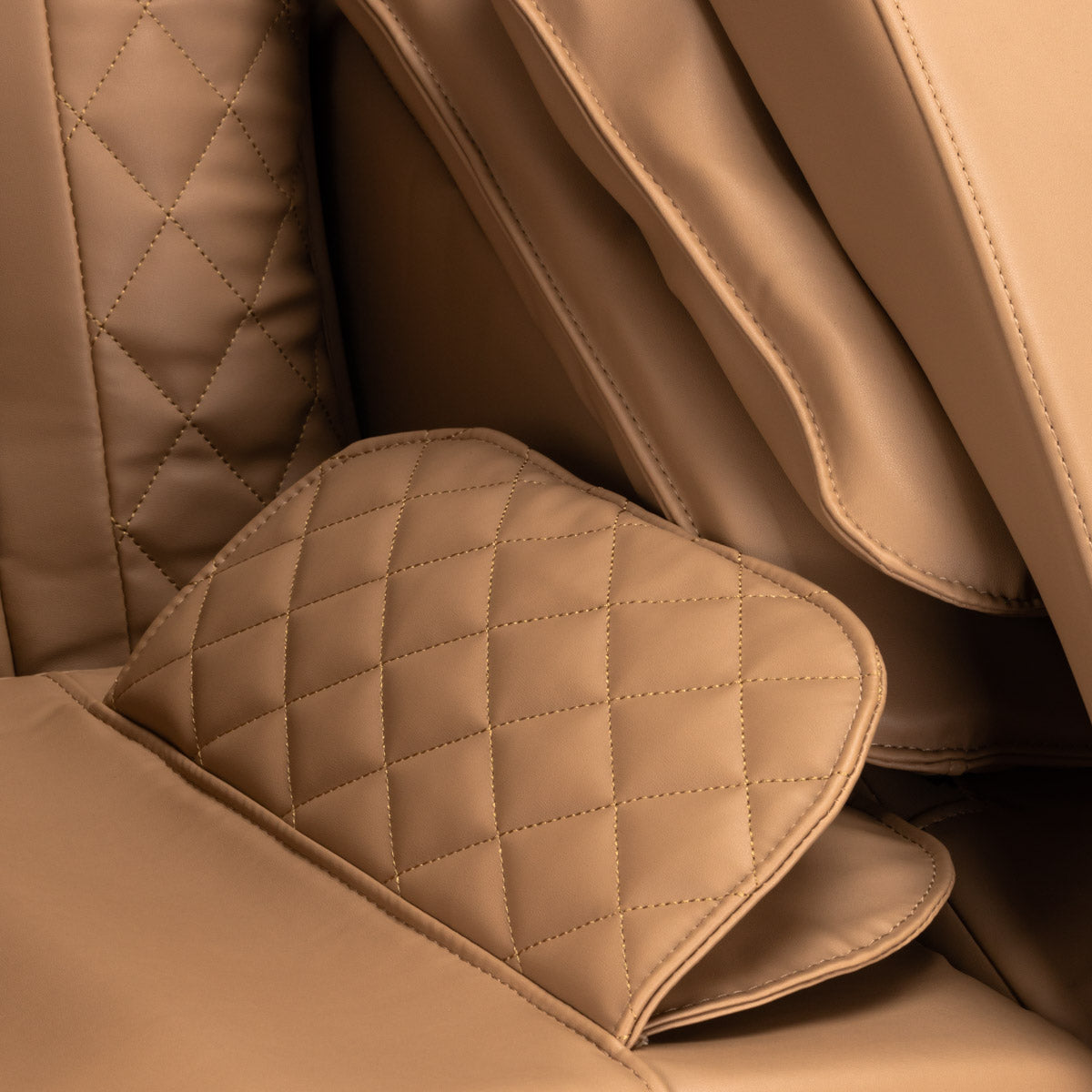 Sakura Massage Chair Standard 801 Brown - close-up of the upholstery and construction details