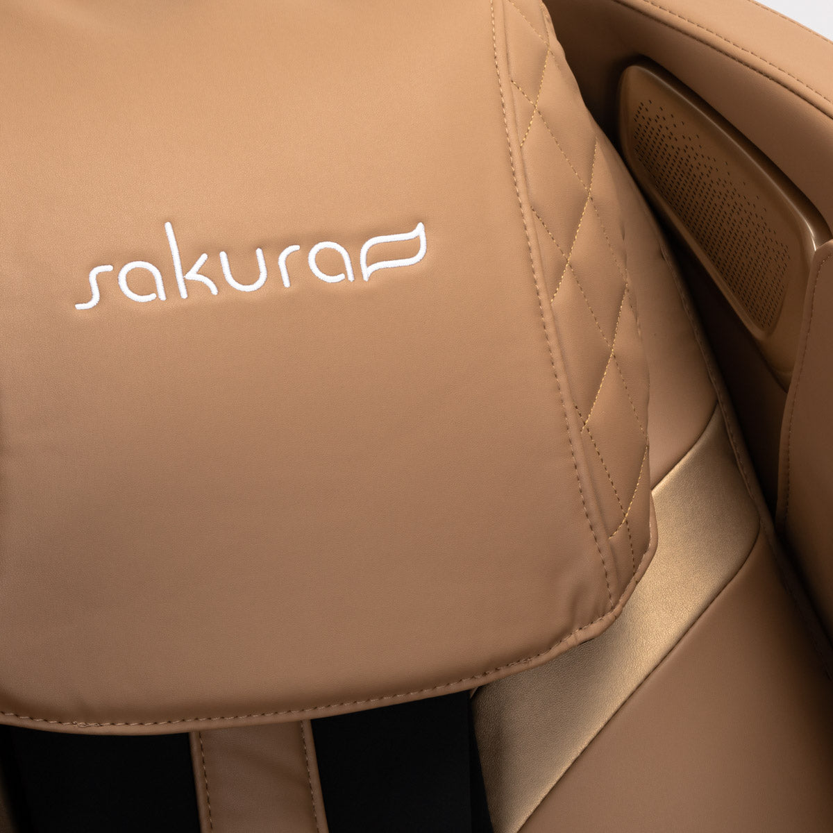 Sakura Massage Chair Standard 801 Brown - close-up of the upholstery and construction details
