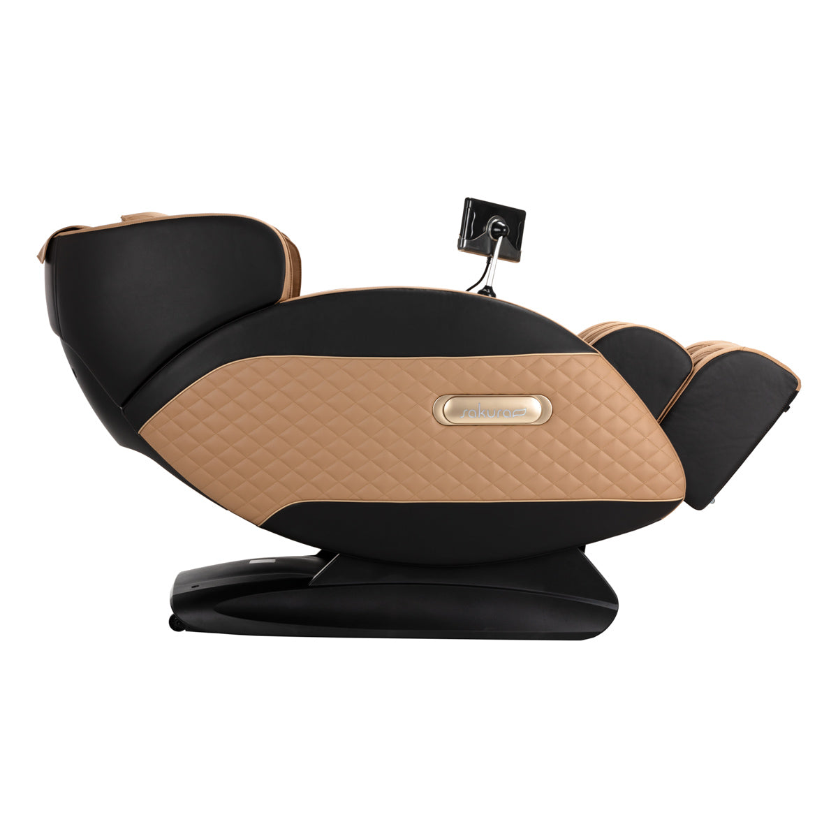 Sakura Massage Chair Standard 801 Brown - close-up of the upholstery and adjustment details
