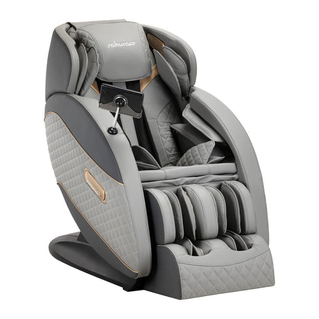 Sakura Standard 801 Massage Chair Grey - full product view at an angle on a white background