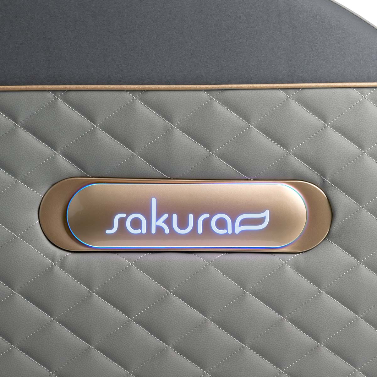 Sakura Standard 801 Massage Chair Grey - close-up of the upholstery and construction details